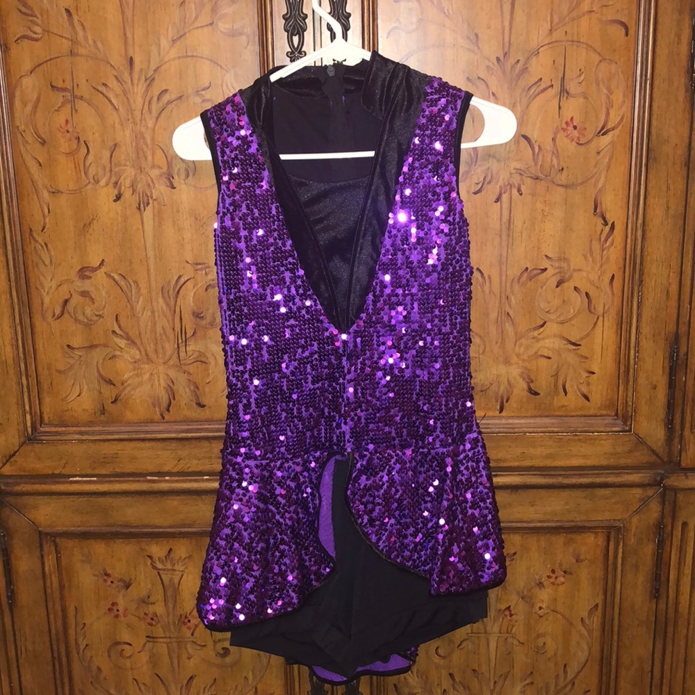 Purple sparkly dance dress